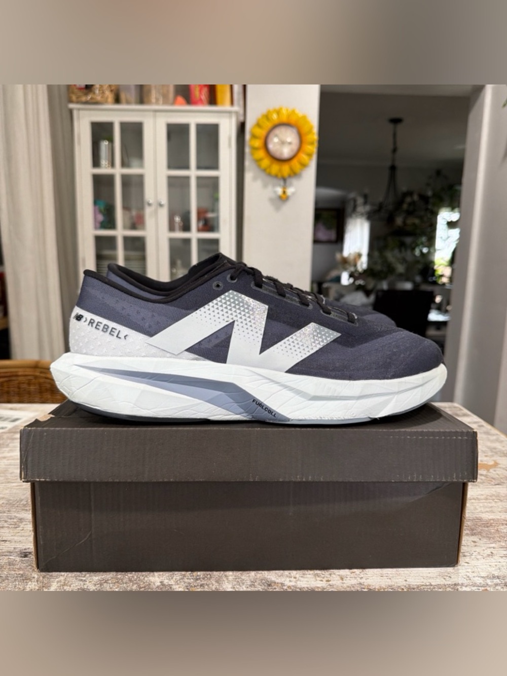 New Balance FuelCell Rebel V4 Graphite Black Grey Navy MFCXLK4 Men's Size 14